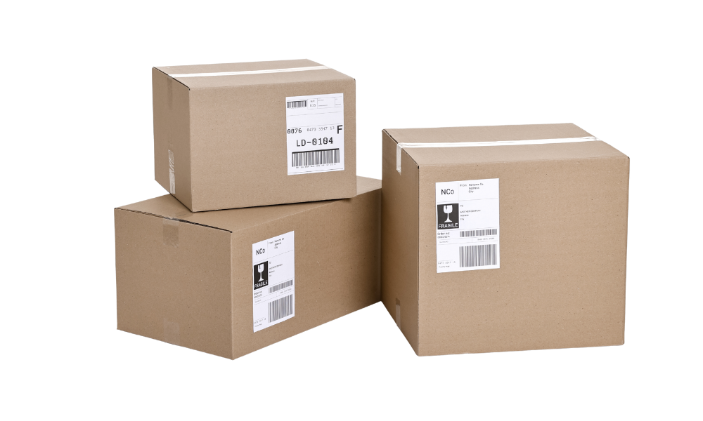 barcode labels on boxes