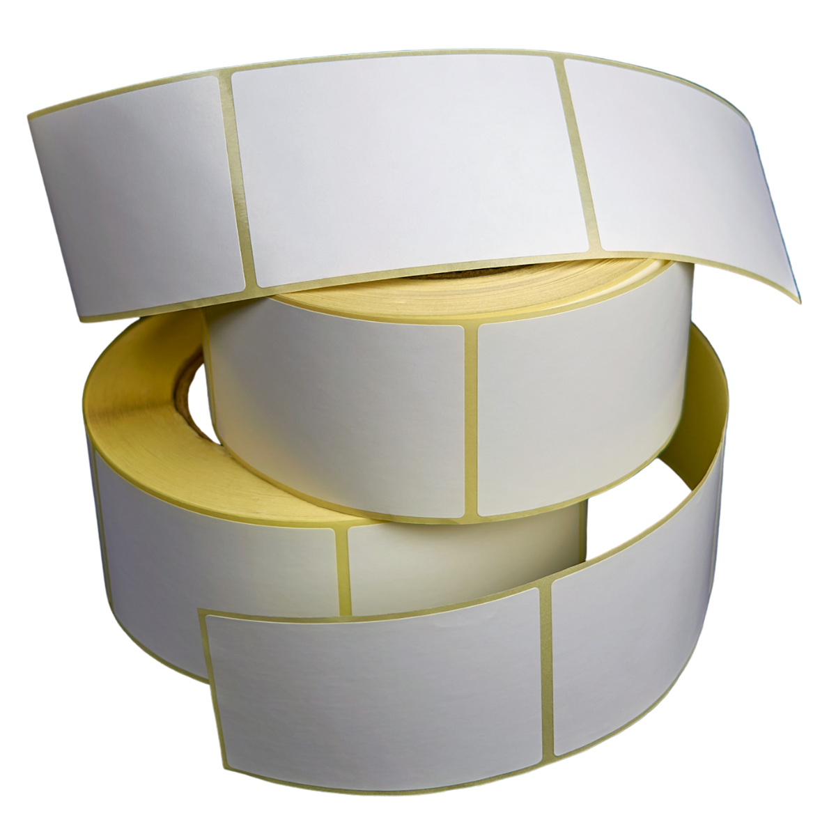 roll of plain labels / roll of blank labels