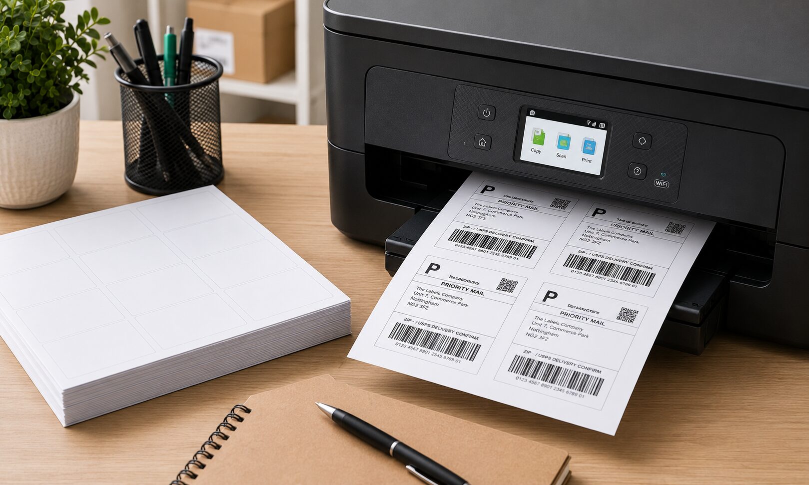 Inkjet printer printing sheet labels