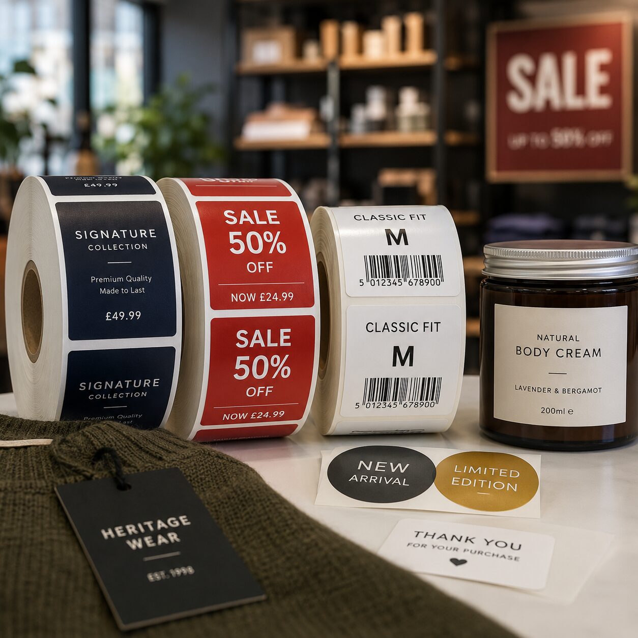 Labels for retail samples