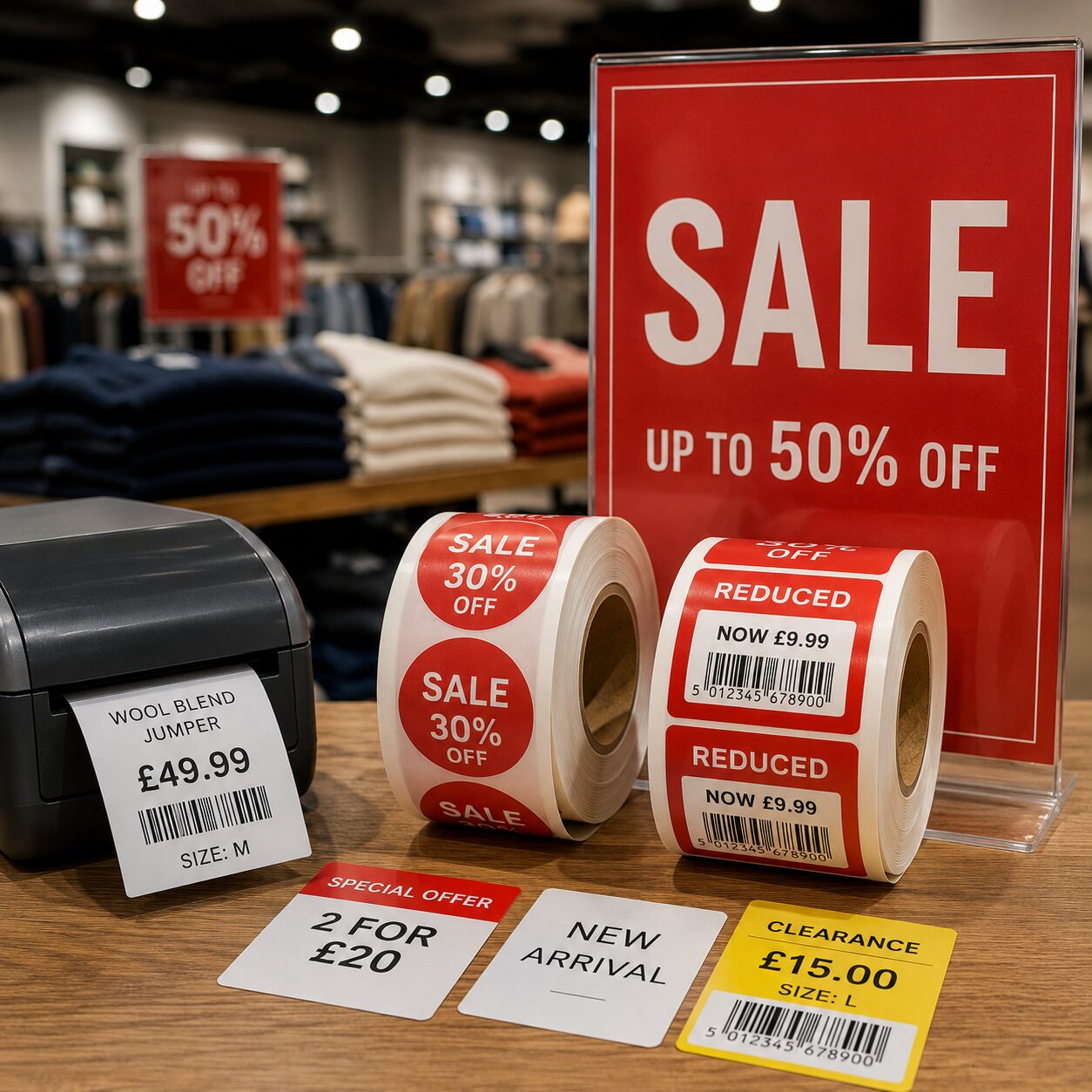 Sale and clearance retail labels