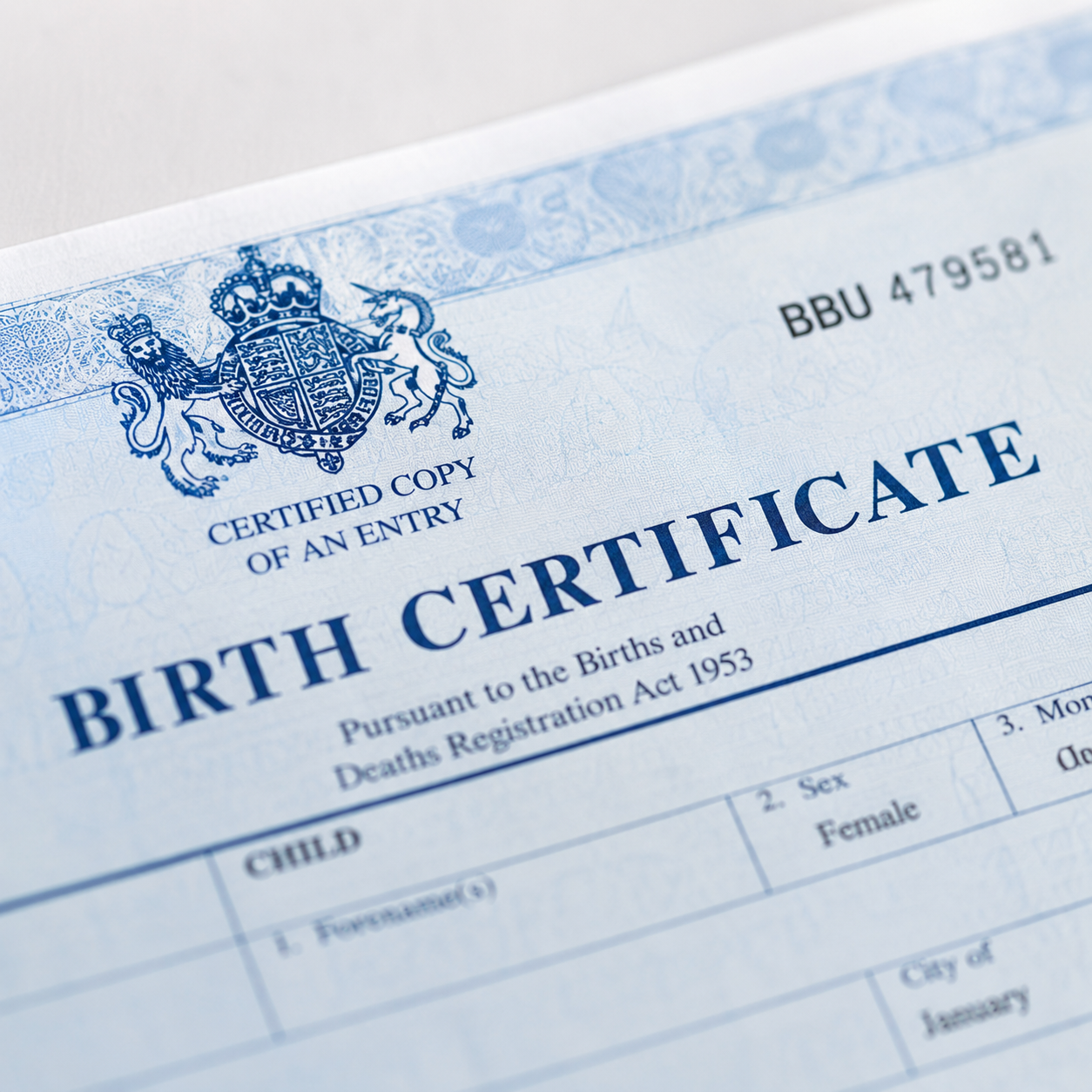 birth certificate